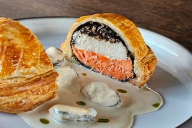 Пирог для влюбленных: с северной рыбой и соусом из мидий