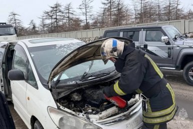 С места происшествия ГУ МЧС России по Магаданской области