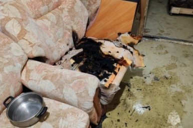 С места происшествия ГУ МЧС России по Магаданской области