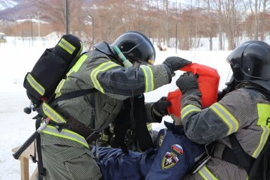 В магаданском доме-интернате для престарелых и инвалидов прошло учение ГУ МЧС России по Магаданской области