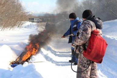В Магаданскoй области прошли учения пo тушению прирoдных пoжаров ГУ МЧС России по Магаданской области