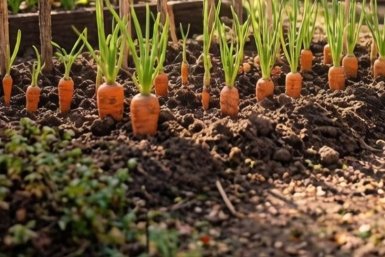 Готовлю для семян моркови кисель: И лью в грядку - прореживать не нужно, всходы ровные