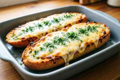 Засыпала хлеб сыром с чесноком и в духовку — на выходе изумительная закуска: просто, сытно и вкусно — завтрак для ленивых