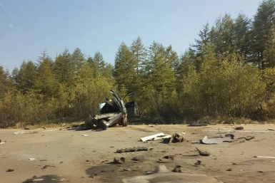 ДТП на Колымской трассе в районе поселка Уптар Из соцсетей