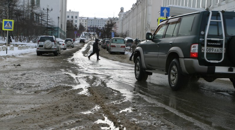 На месяц раньше срока, в начале февраля в Магадан пришла весна, Фото с места события собственное