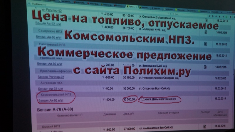 Закон о продаже нефти на бирже установит резонные цены не бензин – глава колымского УФАС, Фото с места события собственное