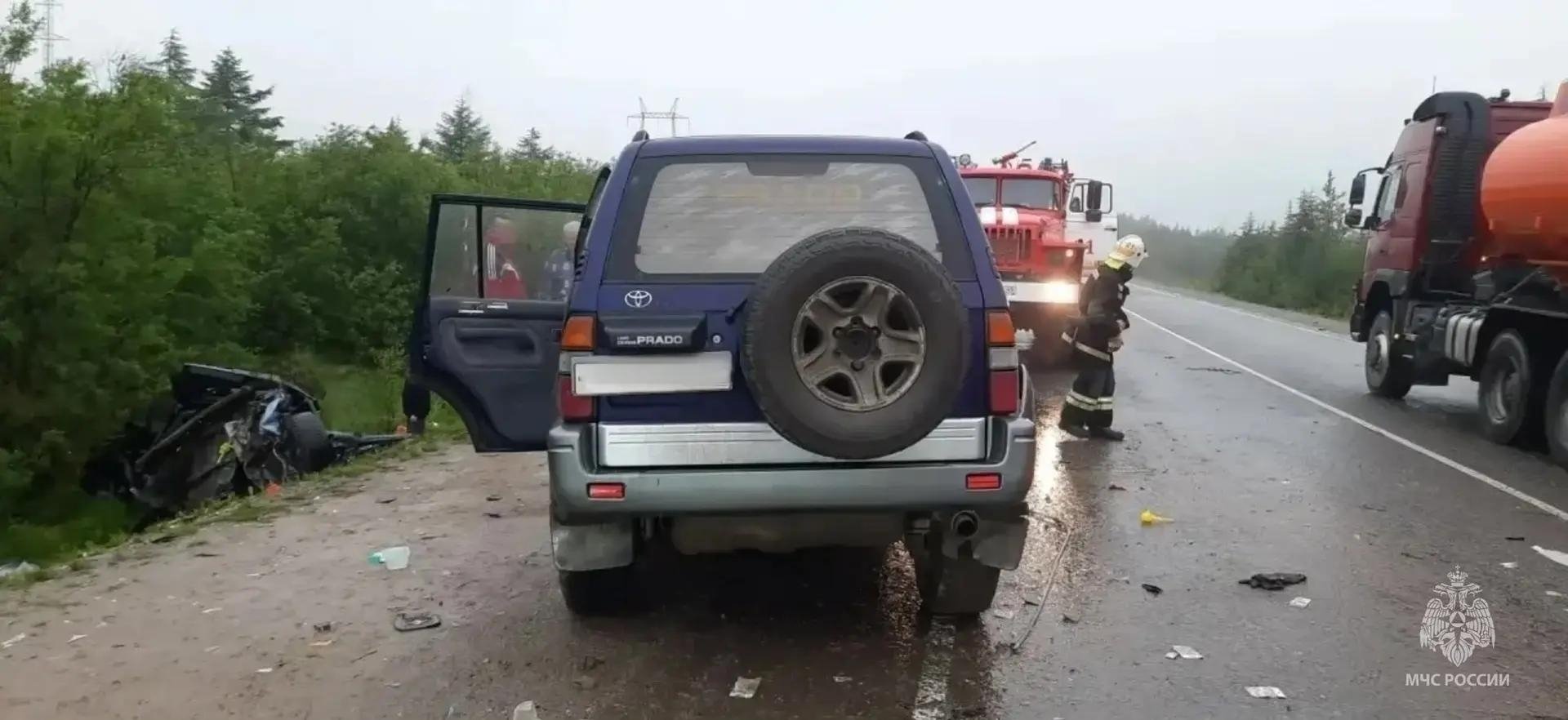 С места происшествия ГУ МЧС России по Магаданской области