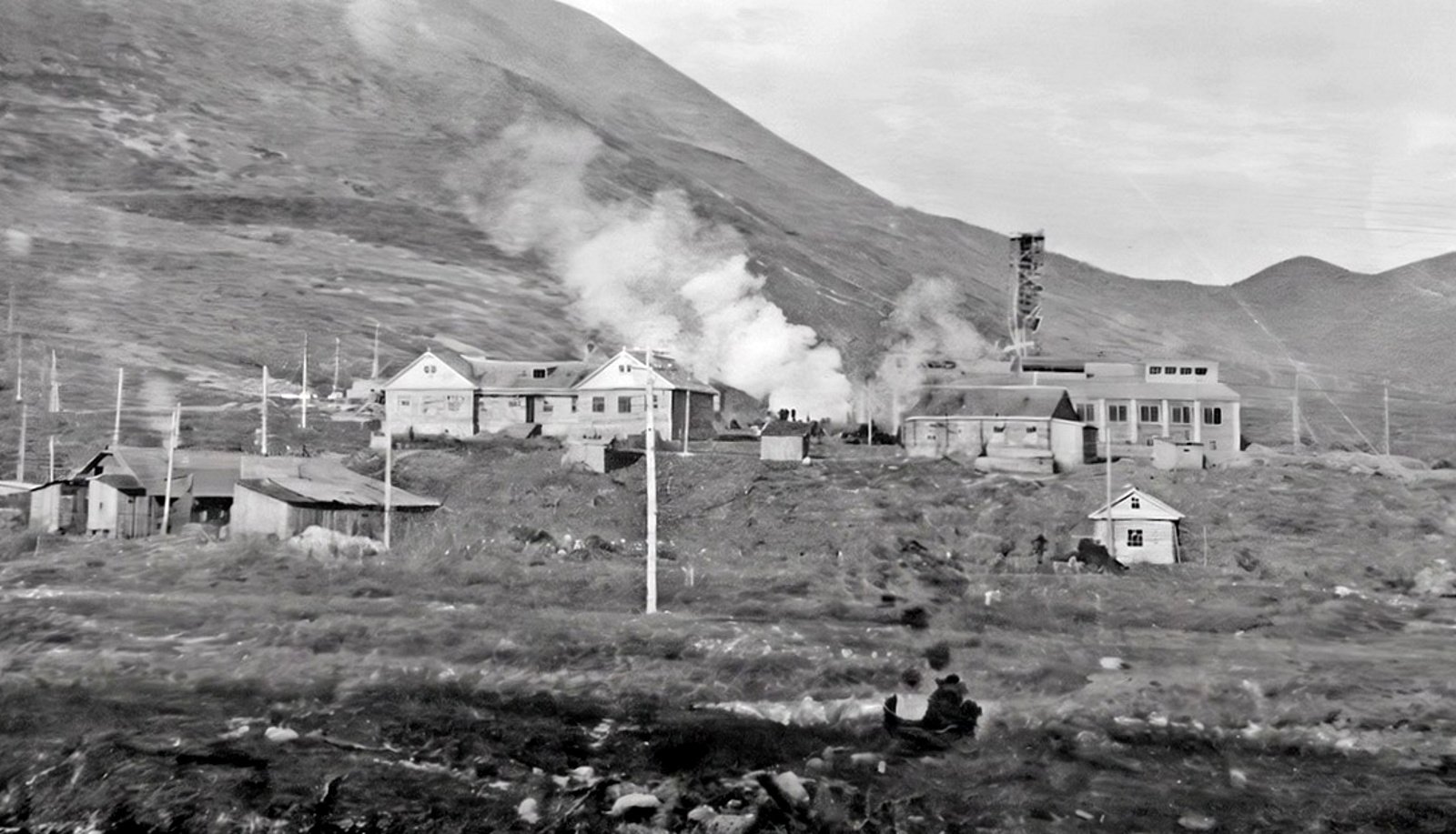 Вид поселка Вакханка, рудник &quotБутугычаг&quot. 1943 год из архива МОКМ